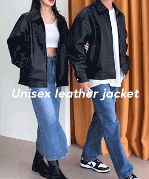 [ unisex ] 남녀공용 투웨이 싱글 오버 레더 커플 가죽자켓