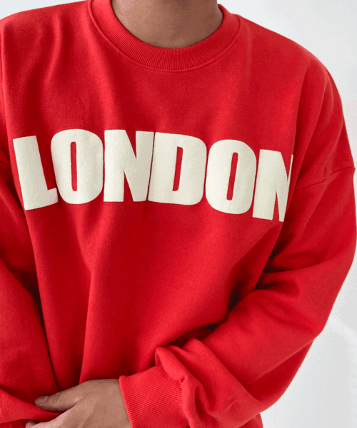 [ unisex ] 런던 엠보나염 쭈리 맨투맨 티셔츠 4color